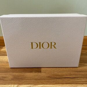 Dior Textured Cream Box with Gold Lettering Dior Tissue Paper Included